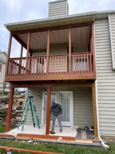 before the deck remodel underneath the deck