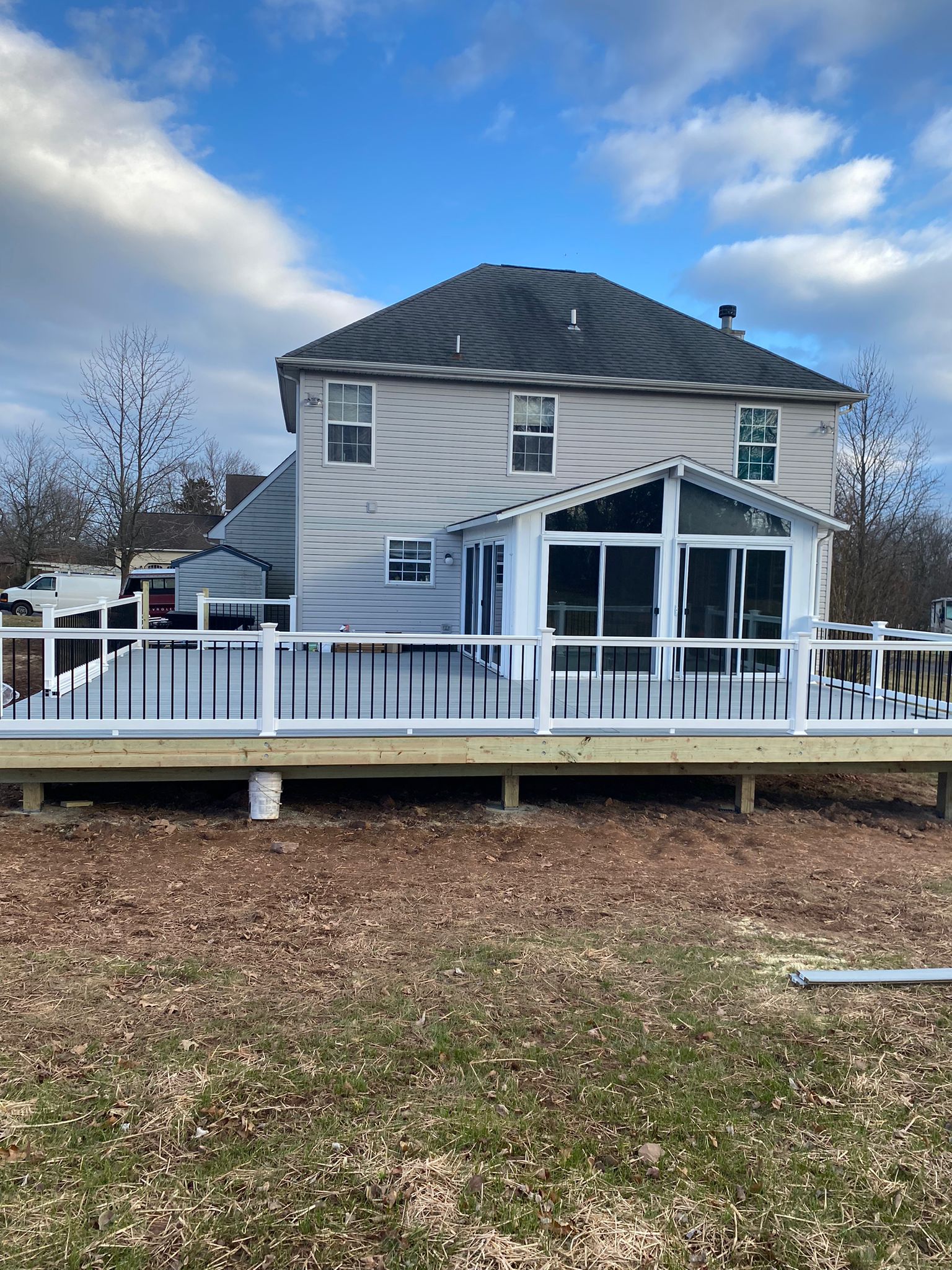 large deck being built on a residential home in pa