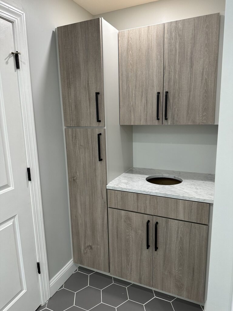cabinetry install for new bathroom remodel