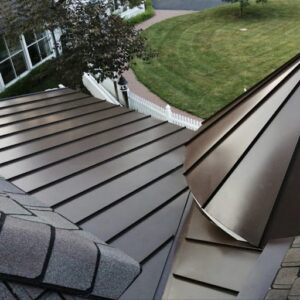A metal roof installed by KSW Construction.
