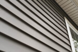 An image of vinyl siding on a building.