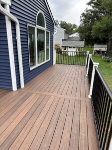 Completed deck at a home in Bucks County, PA