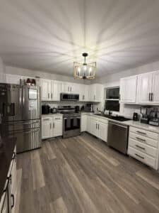 Interior of a kitchen after completed construction services in York PA